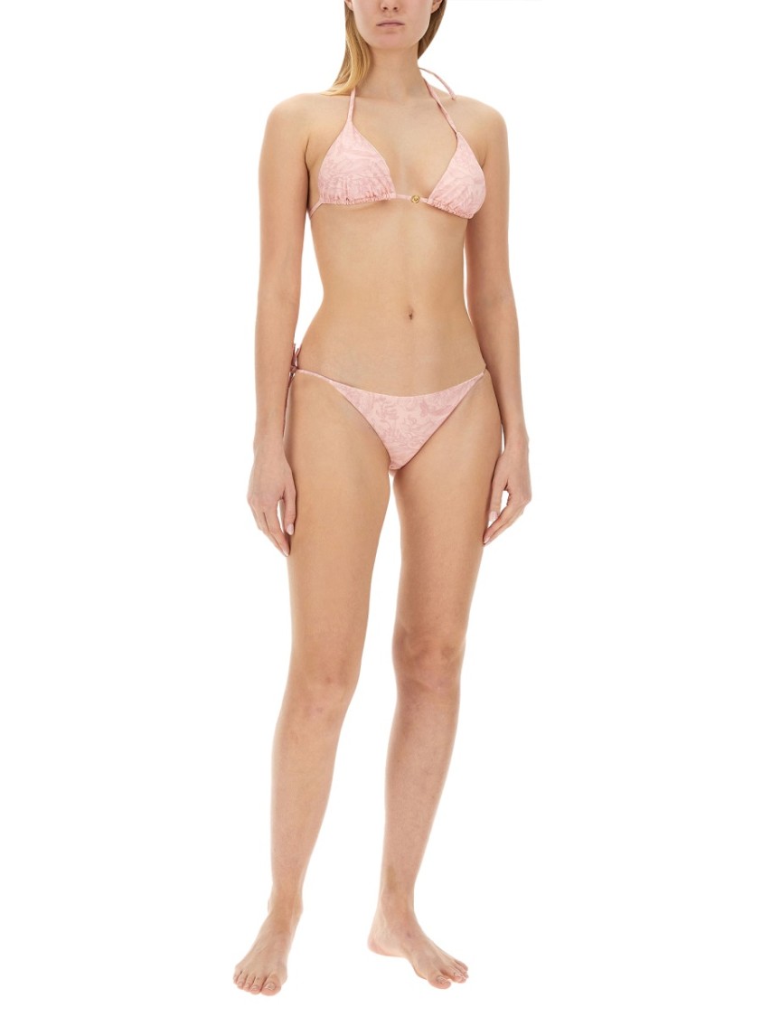 Versace Baroque Print Bikini Bottom In Pink