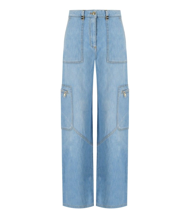 デニム・ジーパン Elisabetta Franchi Light Blue Cargo Jeans Elisabetta Franchi Light Blue Cargo Jeans in Blue | THE LIST