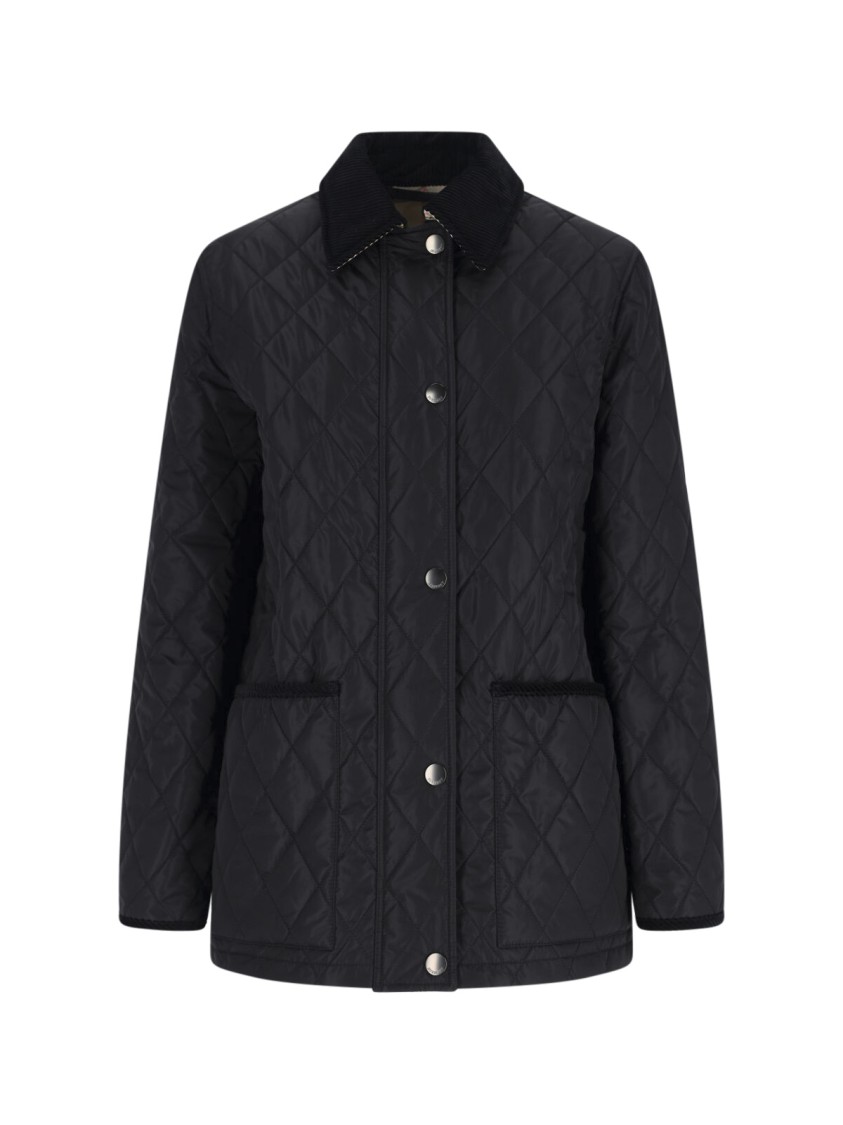 Burberry Quilted Jacket Corduroy Collar Casual