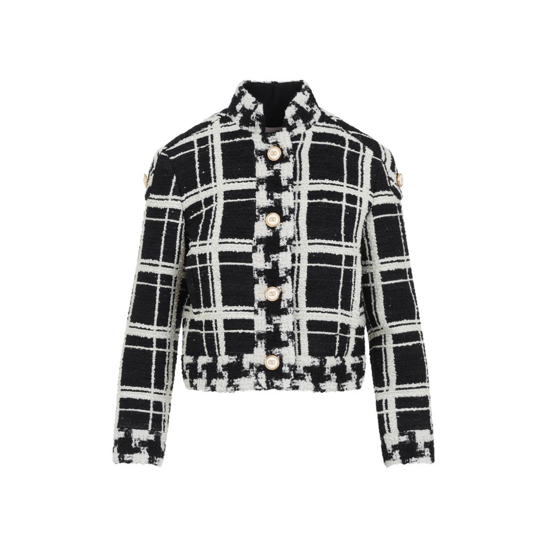 Valentino 'macro Check Tweed Jacket For In Black