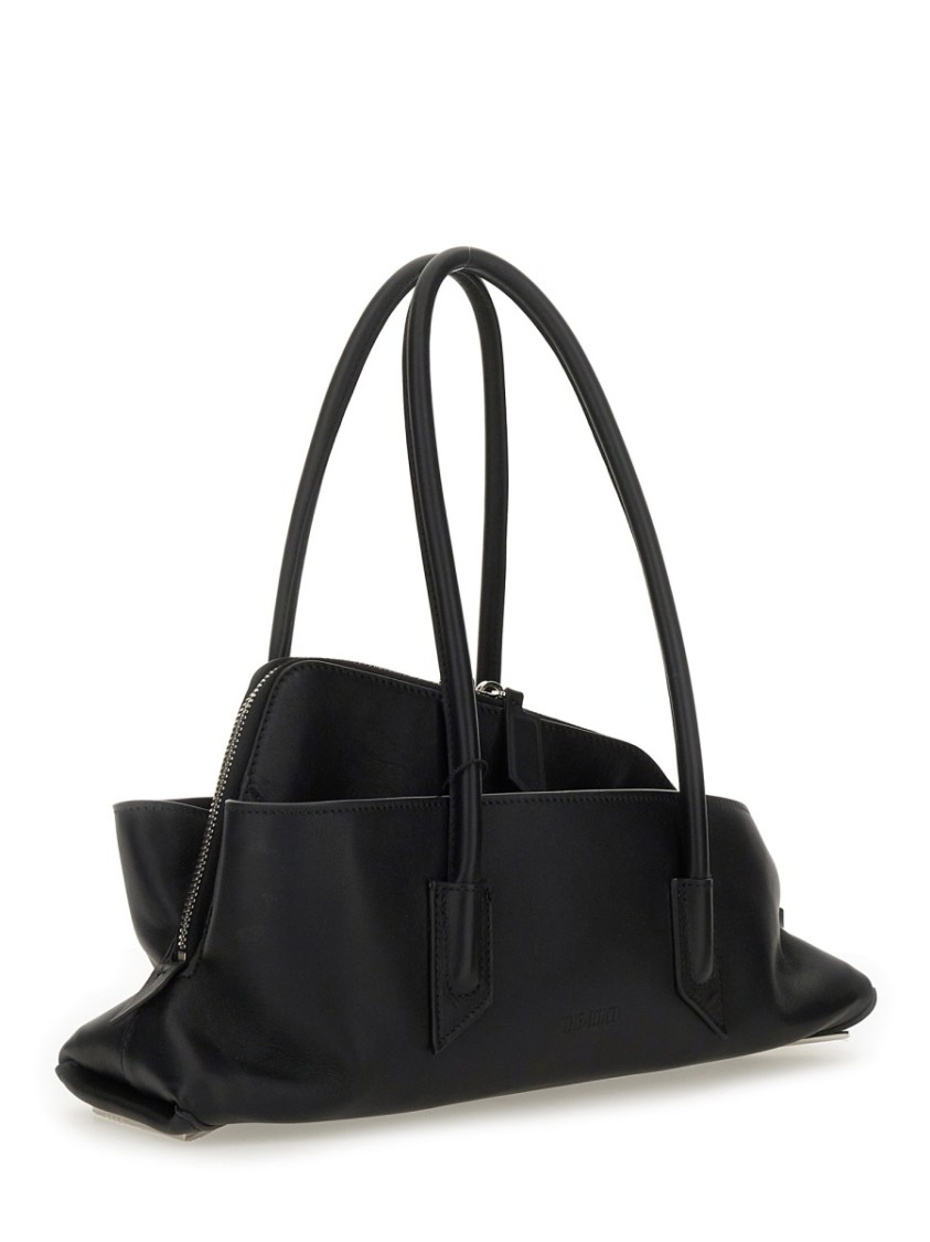 Attico Black Leather Small La Passeggiata Shoulder Bag