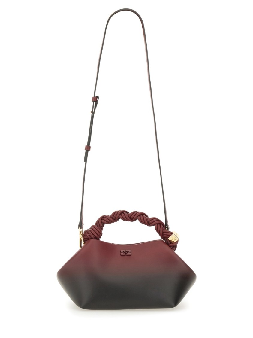 Ganni Small ' Bou' Bag In Red Shaded Lear Blend In Gray
