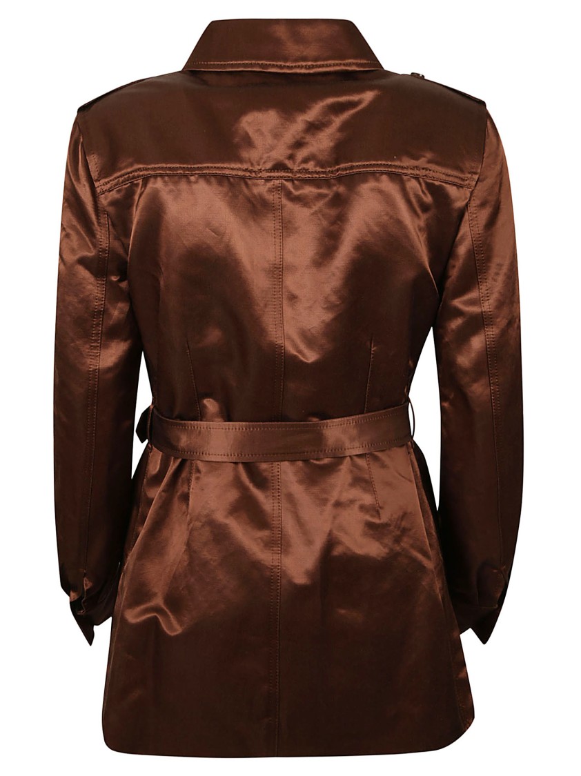 Tom Ford Cotton Blend Lustrous Duchess Jacket In Brown