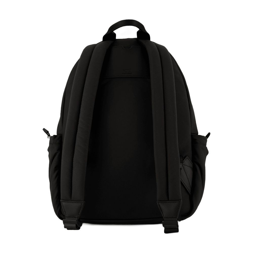 Shop Ami Alexandre Mattiussi Ami Backpack - Synthetic - Black