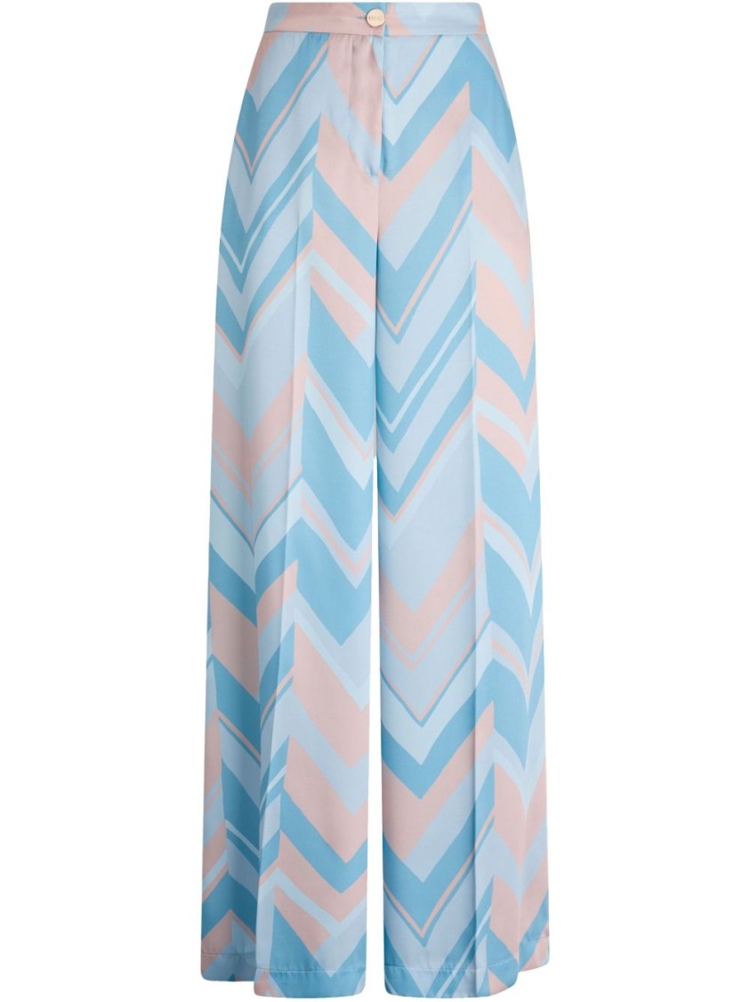 LIU •JO LIU JO WIDE-LEG PANTS WITH CHEVRON PATTERN