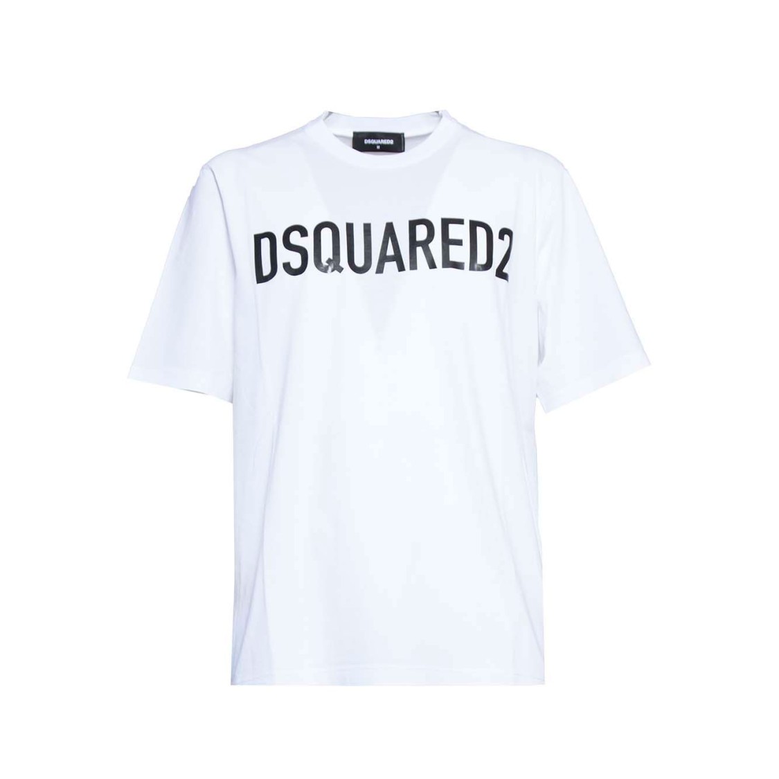 Shop Dsquared2 White Cotton Loose Fit T-shirt In Silver