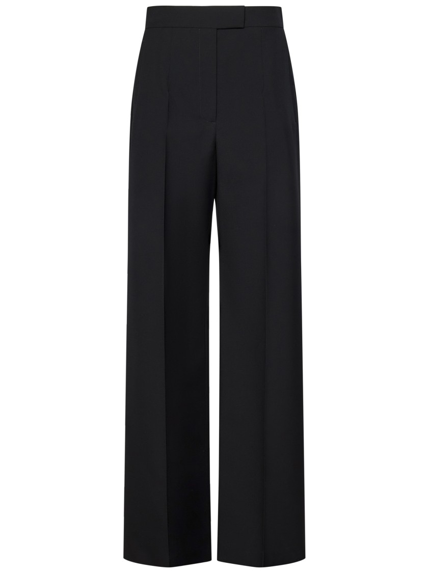 Alexander Mcqueen Wide-leg Trousers In Japanese Wool Gabardine In Black