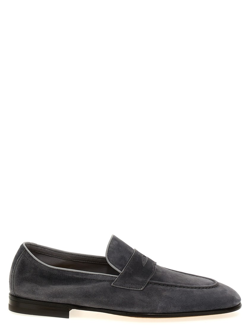 Brunello Cucinelli Grey Leather Loafers