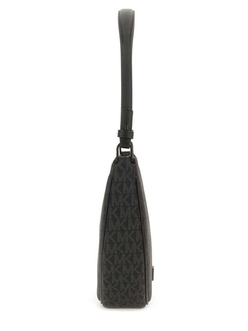 Michael Michael Kors Curved Silhouette Shoulder Bag With Monogram Detailing