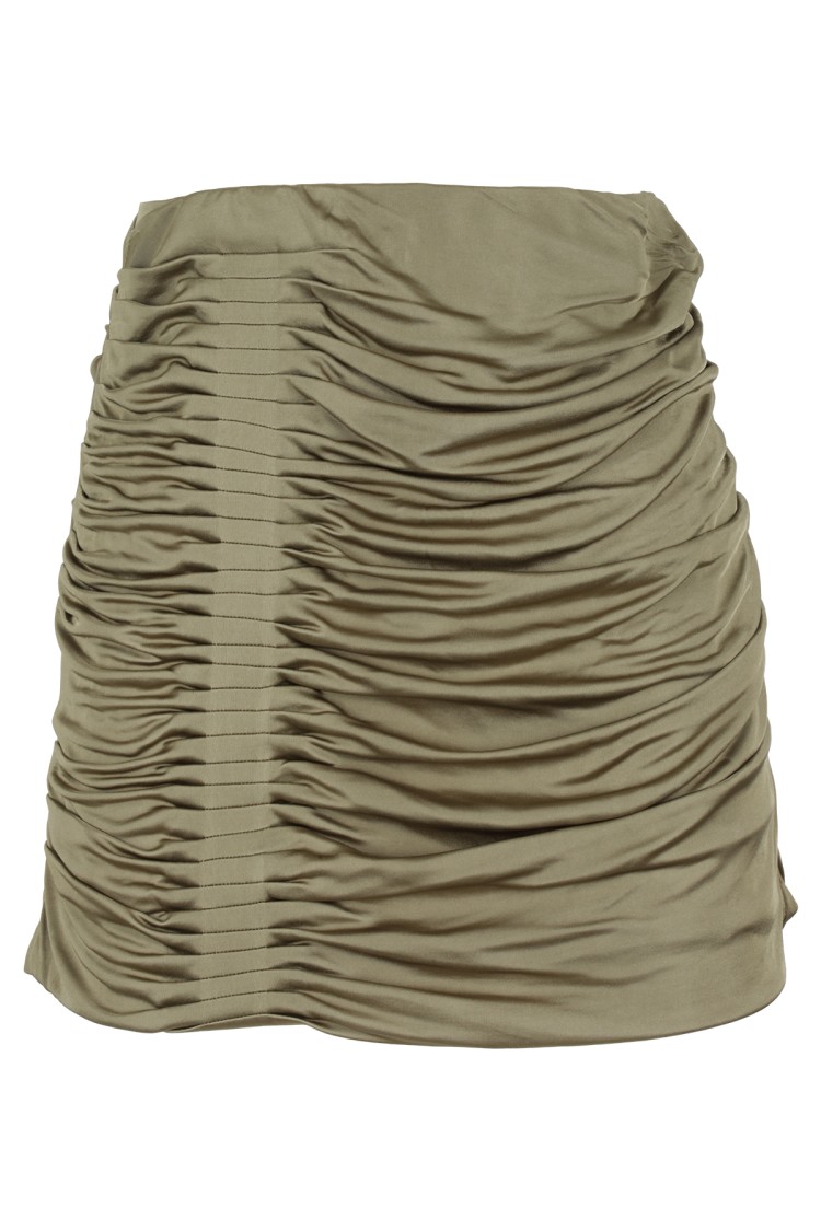 Gauge81 Woman Mini Skirt Military Green Size 8 Viscose In Green
