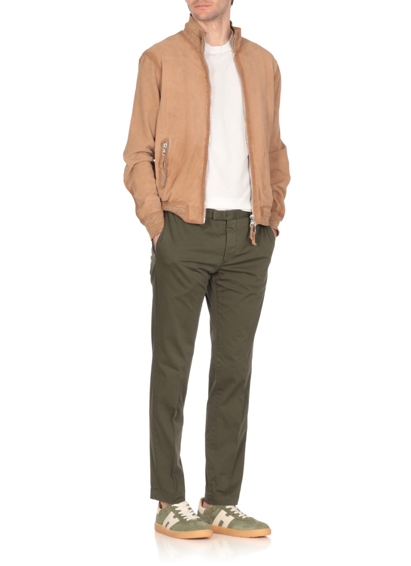 The Jack Leathers Beige Quentin Perfo Leather Jacket In Brown