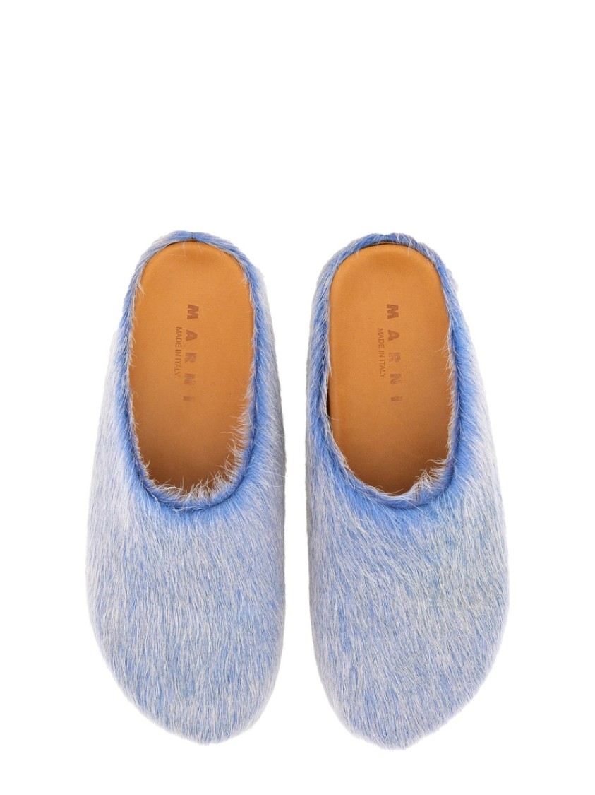 Marni Sabot Made Of Cowhide In Blue