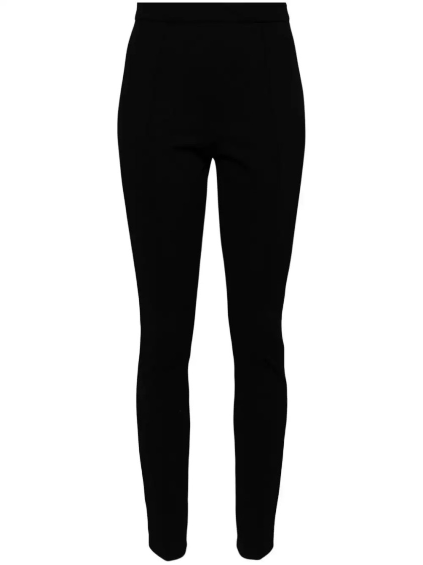 Moncler Grenoble Black Leggings With Zipped Pocket In Stretch Polyamide Woman In Black