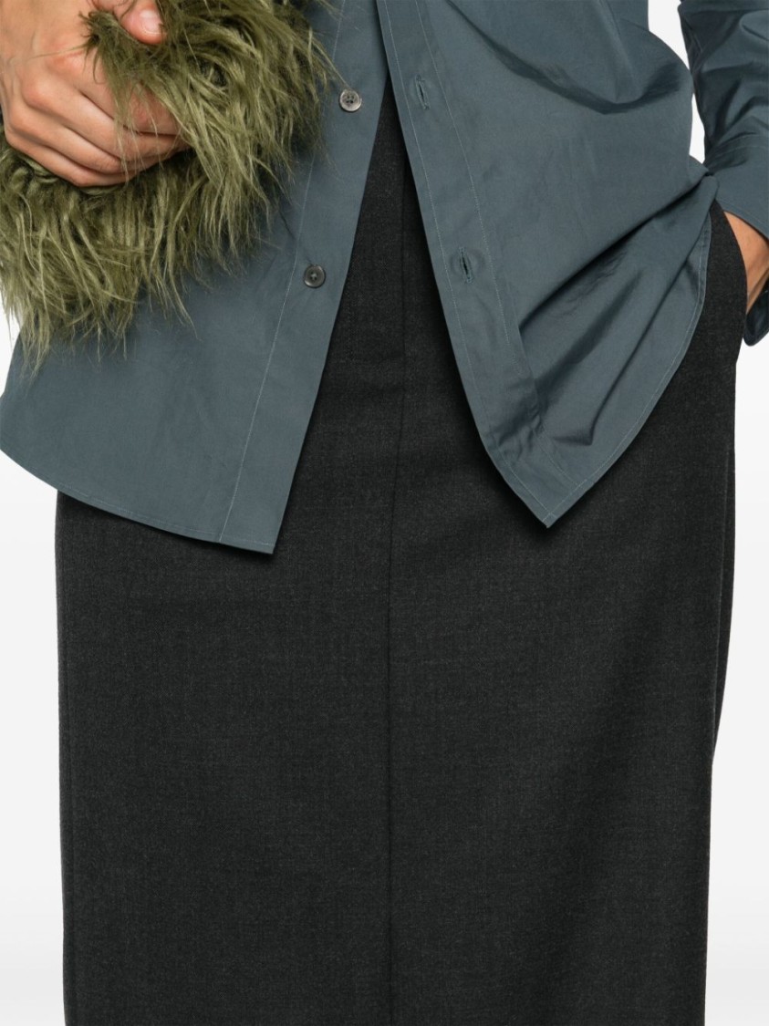 Theory Flannel Maxi Skirt In Black