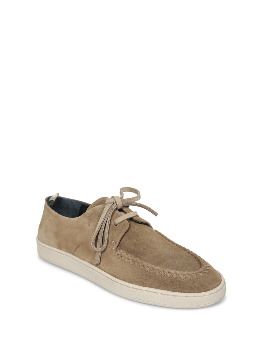 Officine Creative Herbie Lead Lace Suede Brown Loafer In Brown