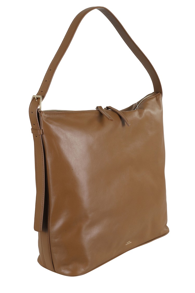 Apc A.p.c. Sac Vera Maxi Shoulder Bag In Brown