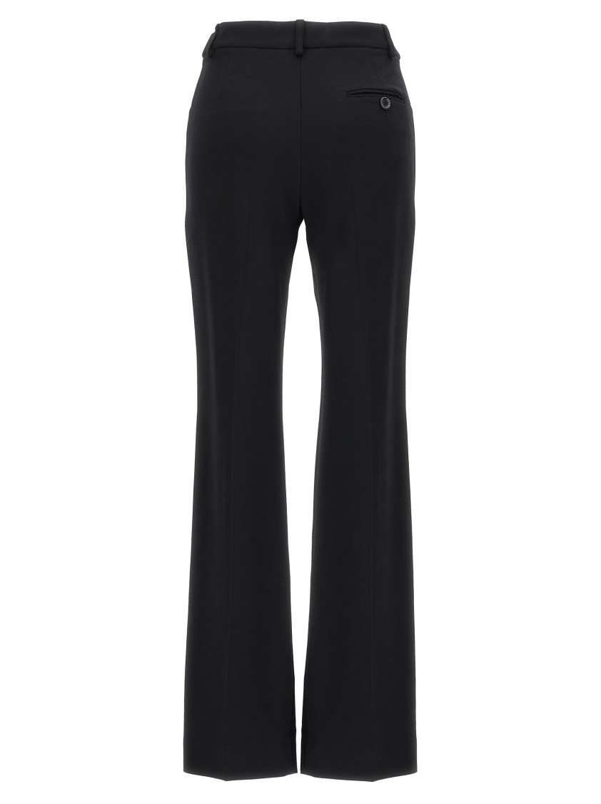 Moschino Straight-leg Pants With Front Pleat In Stretch Viscose In Black