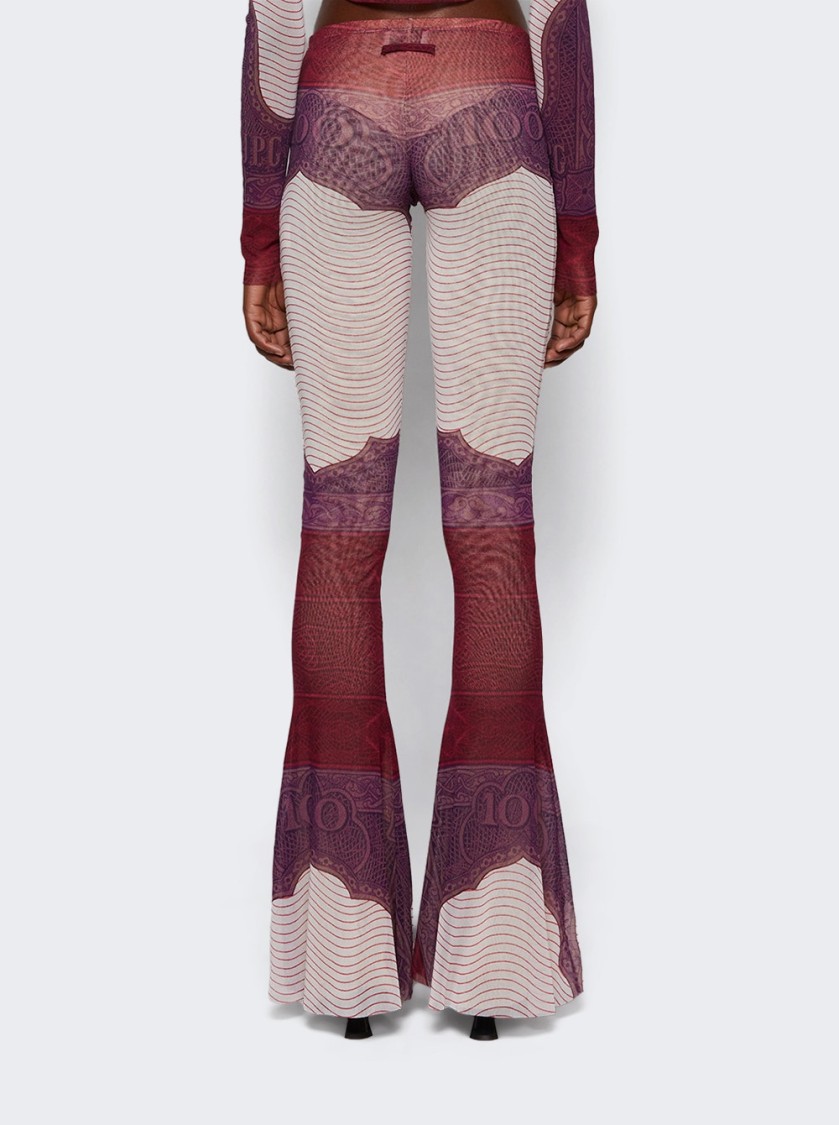 Jean Paul Gaultier Cartouche Printed Mesh Flare Pant In Multi