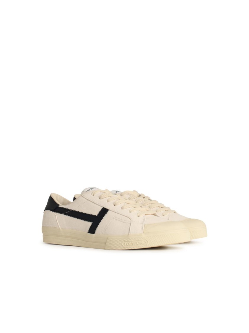Shop Tom Ford Beige Suede/calfskin Leather Blend Sneakers In Neutrals