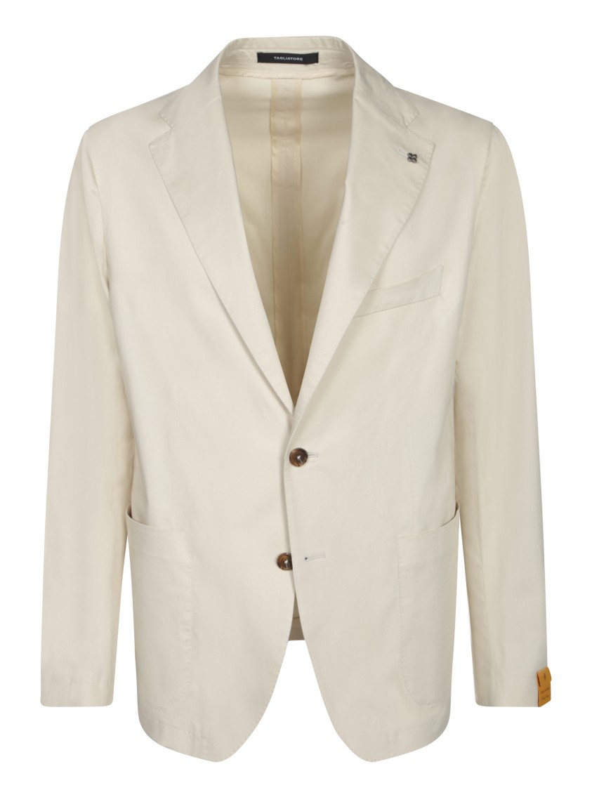 TAGLIATORE TAGLIATORE SINGLE-BREASTED WHITE SUIT WITH TAILORED TROUSERS