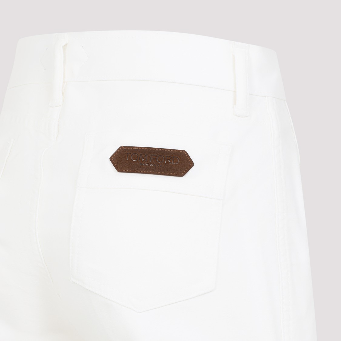 Shop Tom Ford Moleskin Wide Flare Pants In White