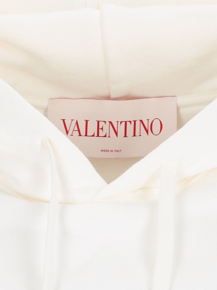 Shop Valentino Logo' Hoodie – White