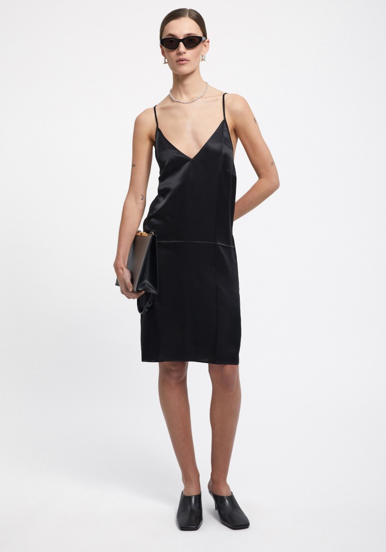 Shop Aeron Abaco - V-neck Slip Dress In Black