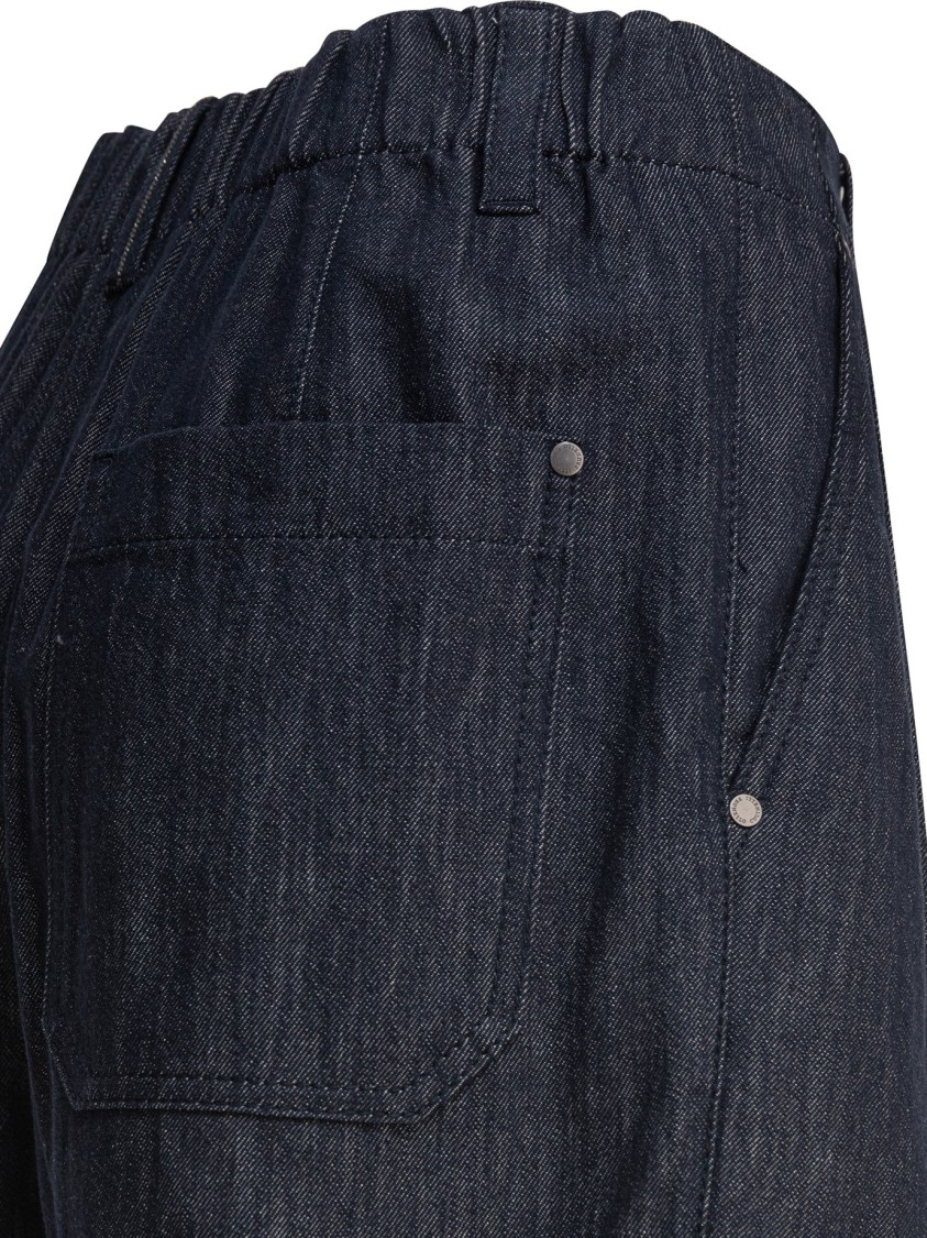 Brunello Cucinelli Tailored Dark Denim Shorts In Black