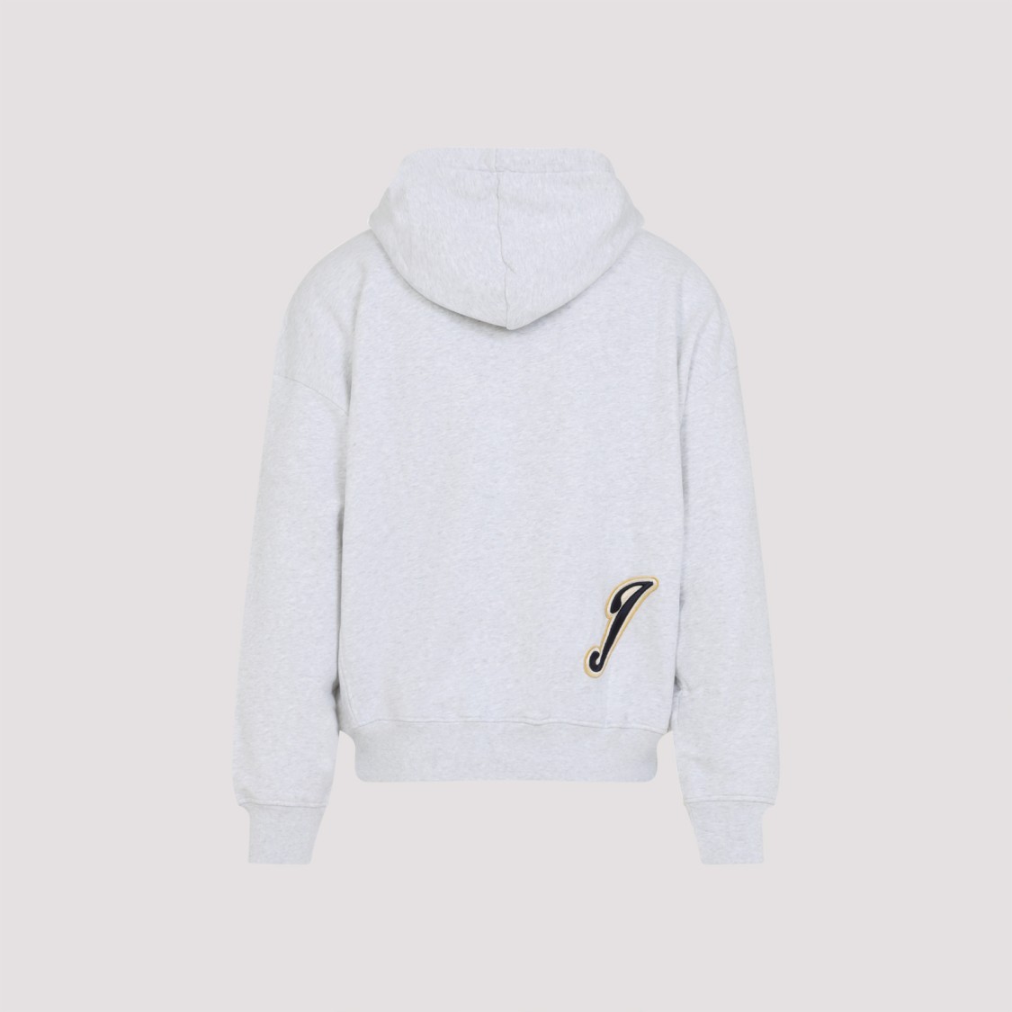 Jacquemus Men Grey Varsity Embroidery Hoodie In White