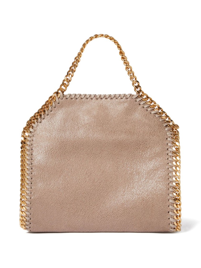 Stella Mccartney Hexagonal-shaped Textured Bag With Chain Strap In Neutral