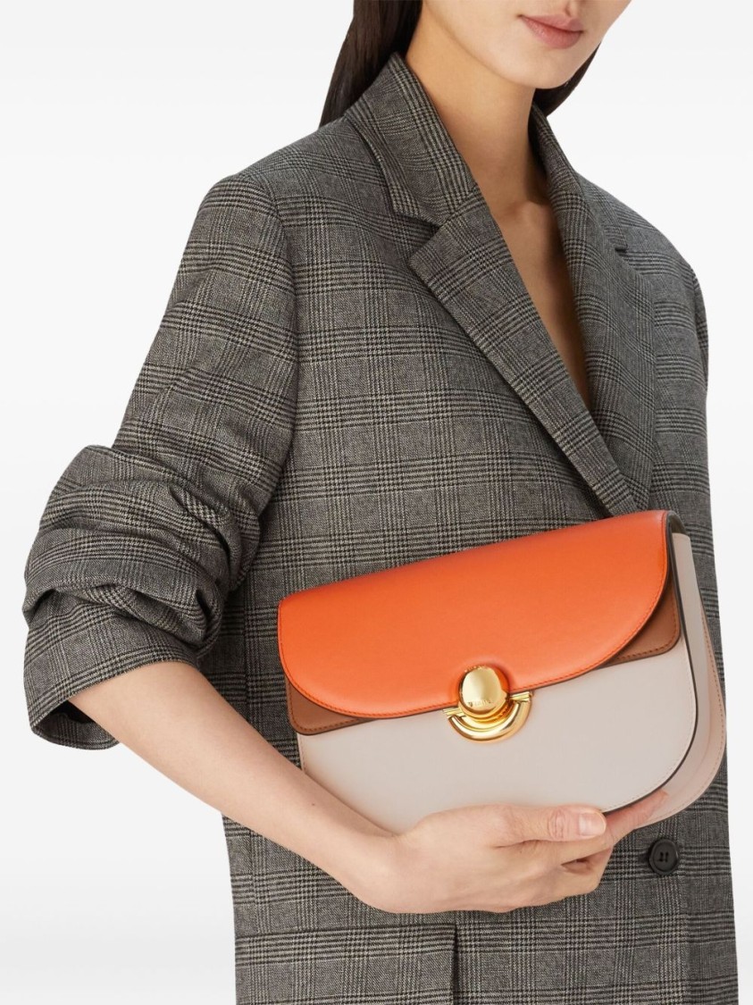 Furla Structured Shoulder Bag With Foldover Top In Multi