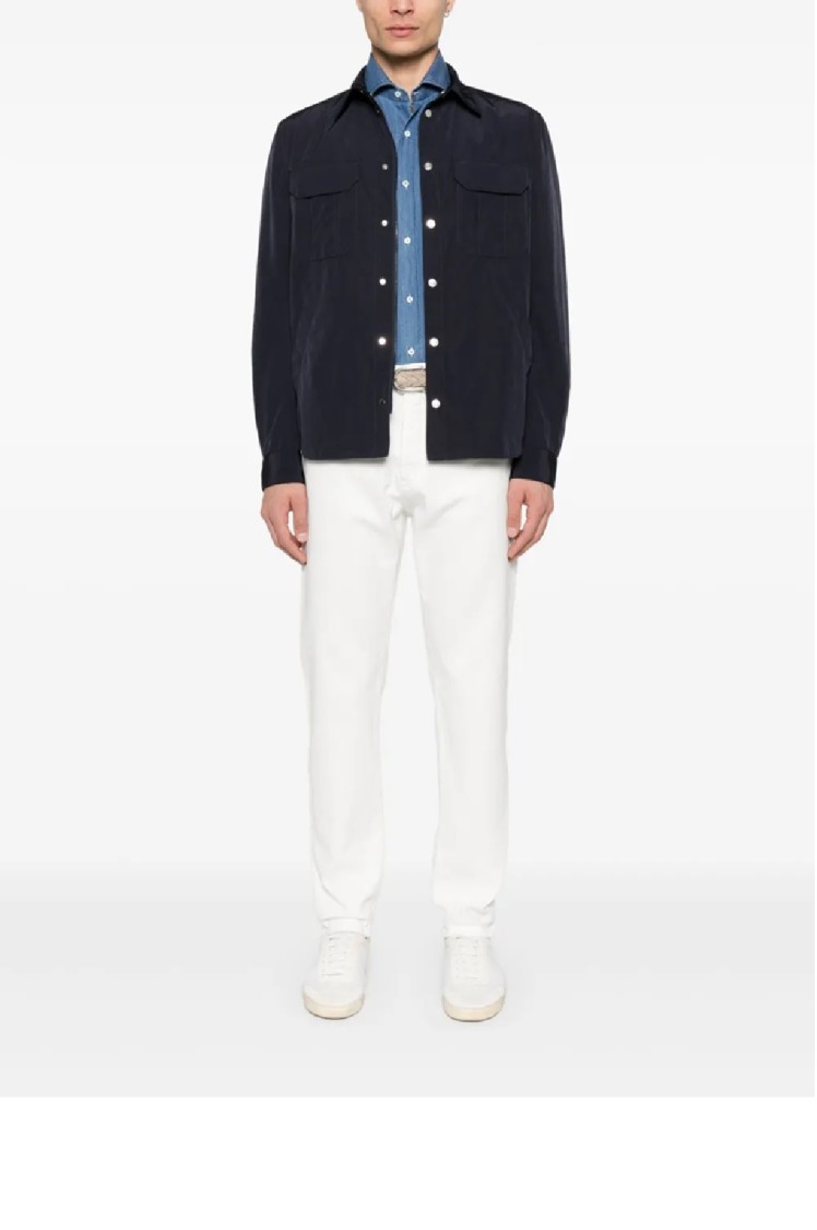 Brunello Cucinelli Logo-buttons Jacket In Blue
