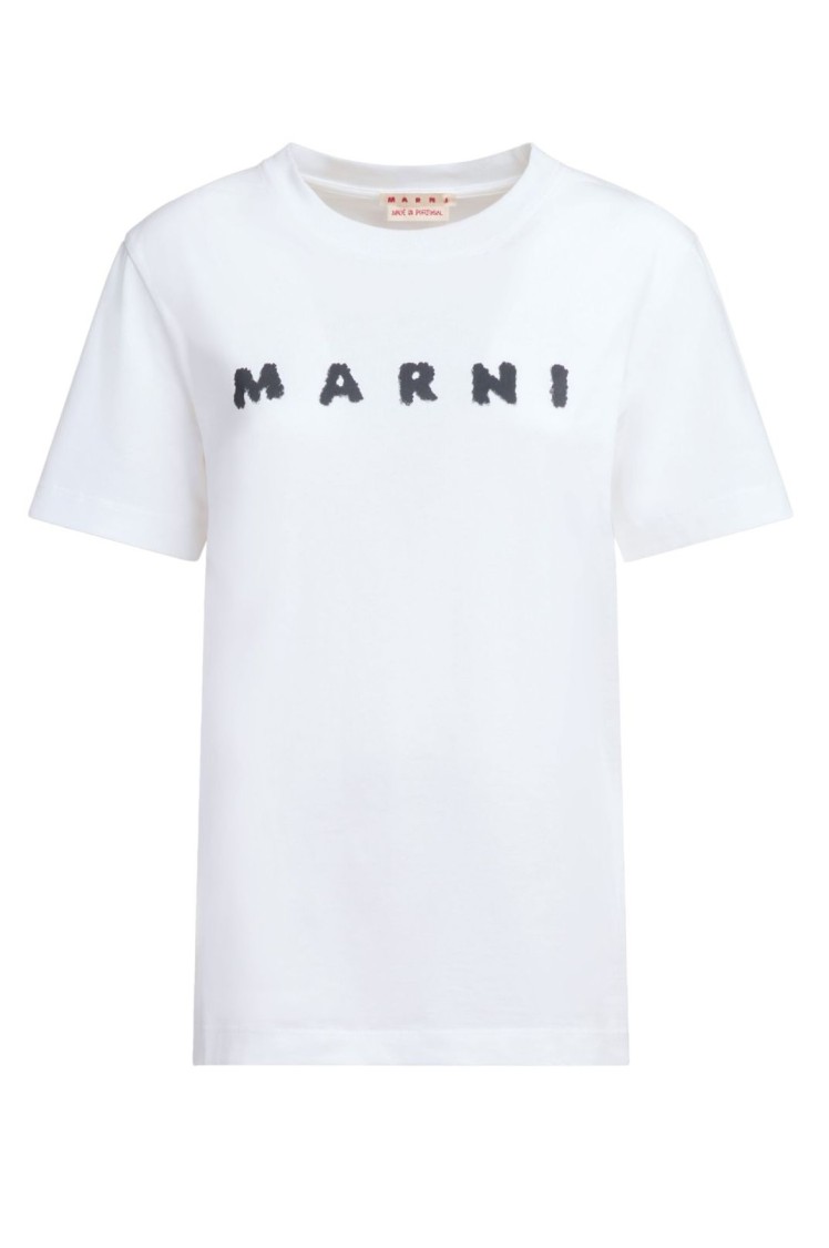 Marni Logo Short-sleeved T-shirt In White