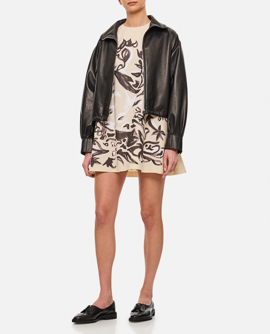Durazzi Milano Nappa Leather Bomber Jacket Jackets Black In Black