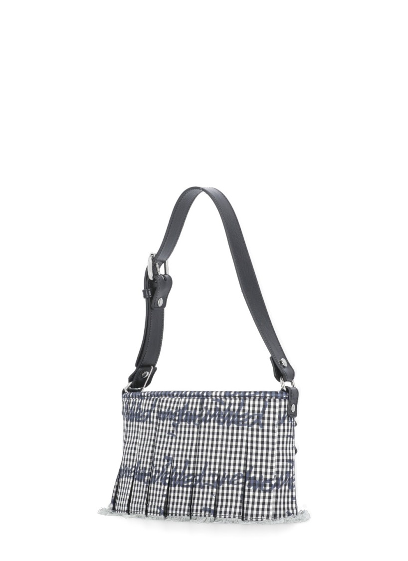 Vivienne Westwood Check Pattern Cotton Shoulder Bag In Grey