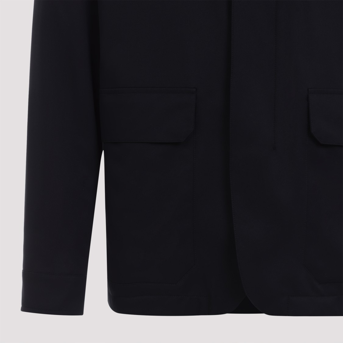 Shop Zegna Blue Navy Wool Over Jacket