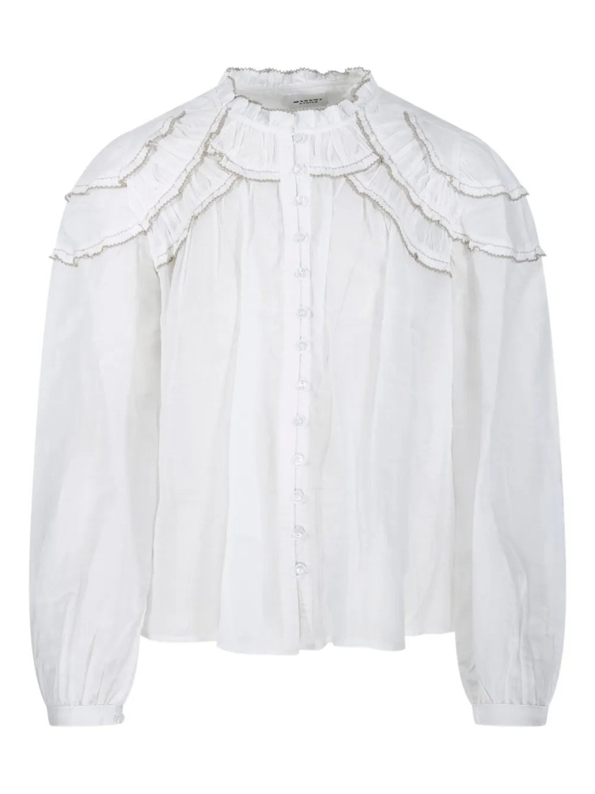 Isabel Marant Étoile Ruffled High-neck Blouse With Elegant Layered Details