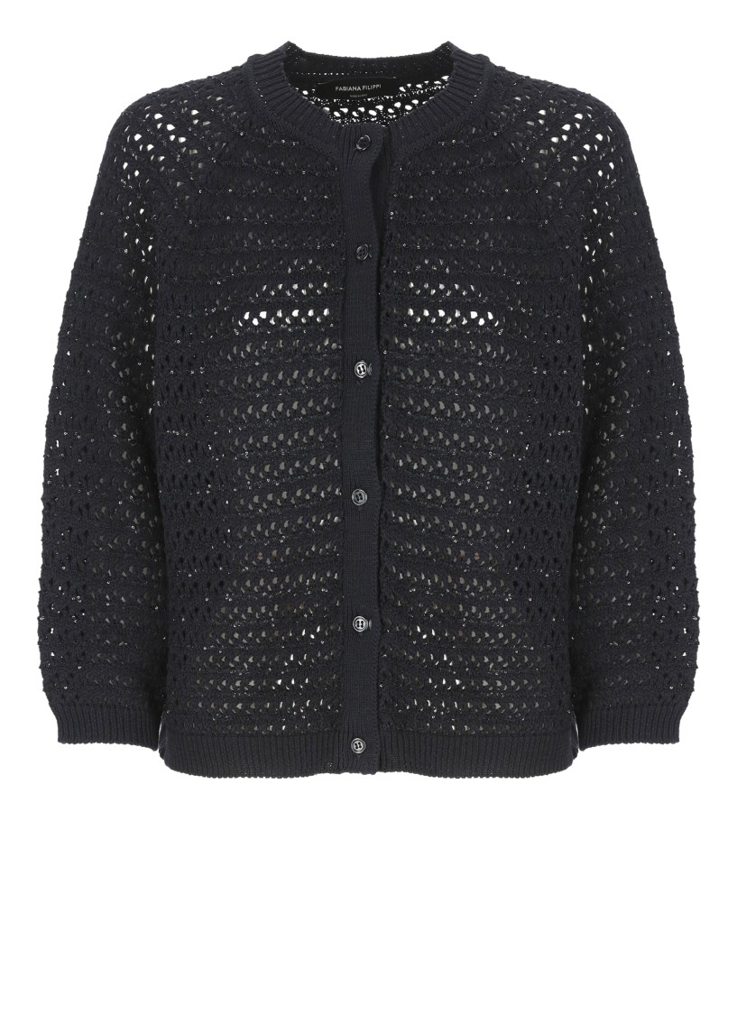 Shop Fabiana Filippi Blue Cotton Sweater
