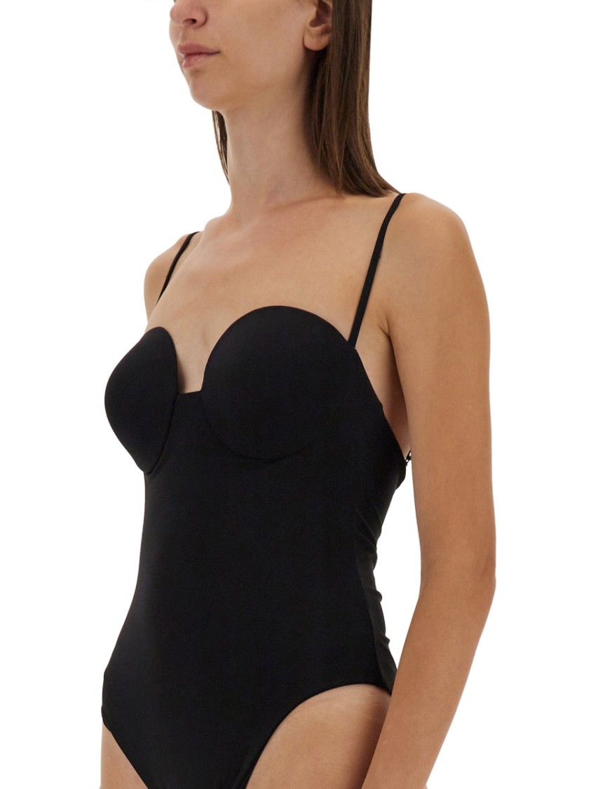 Shop Magda Butrym Bustier Swimsuit In Black
