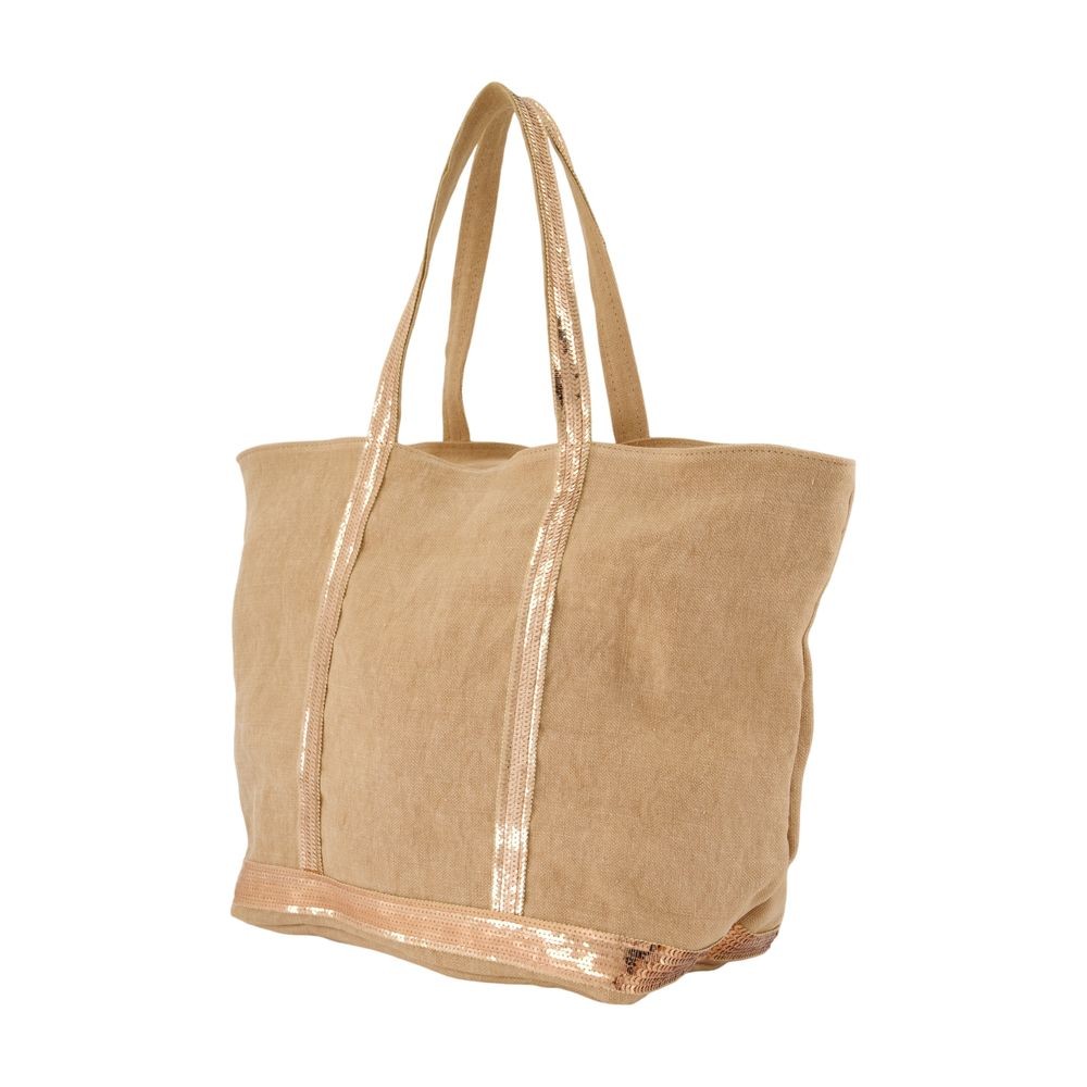 Vanessa Bruno L Zippe Shopper Bag - Linen - Pink In Brown