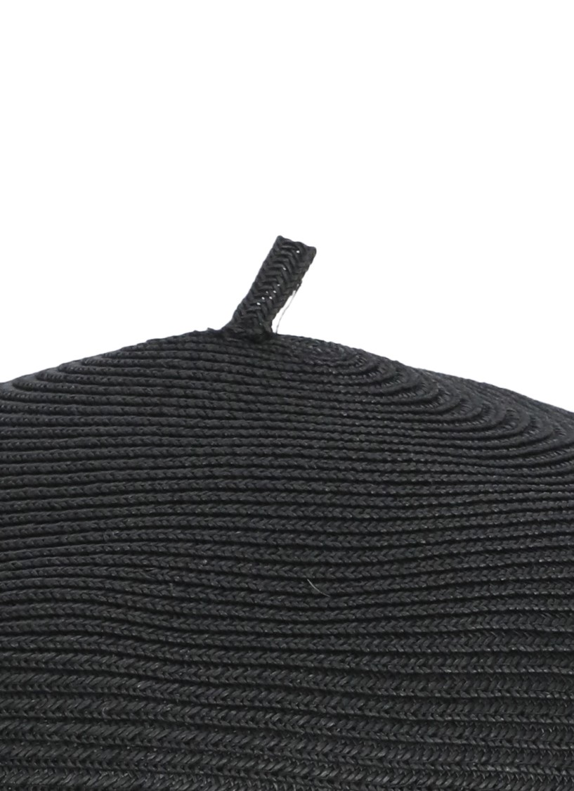 Y's Black Raffia Hat In Black