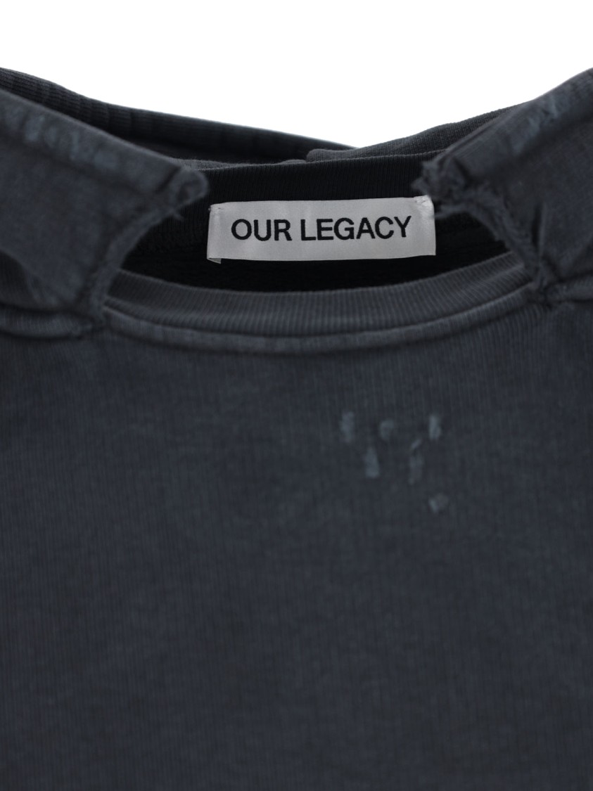 Our Legacy Relic Cropped Distressed Cotton-jersey Hoodie