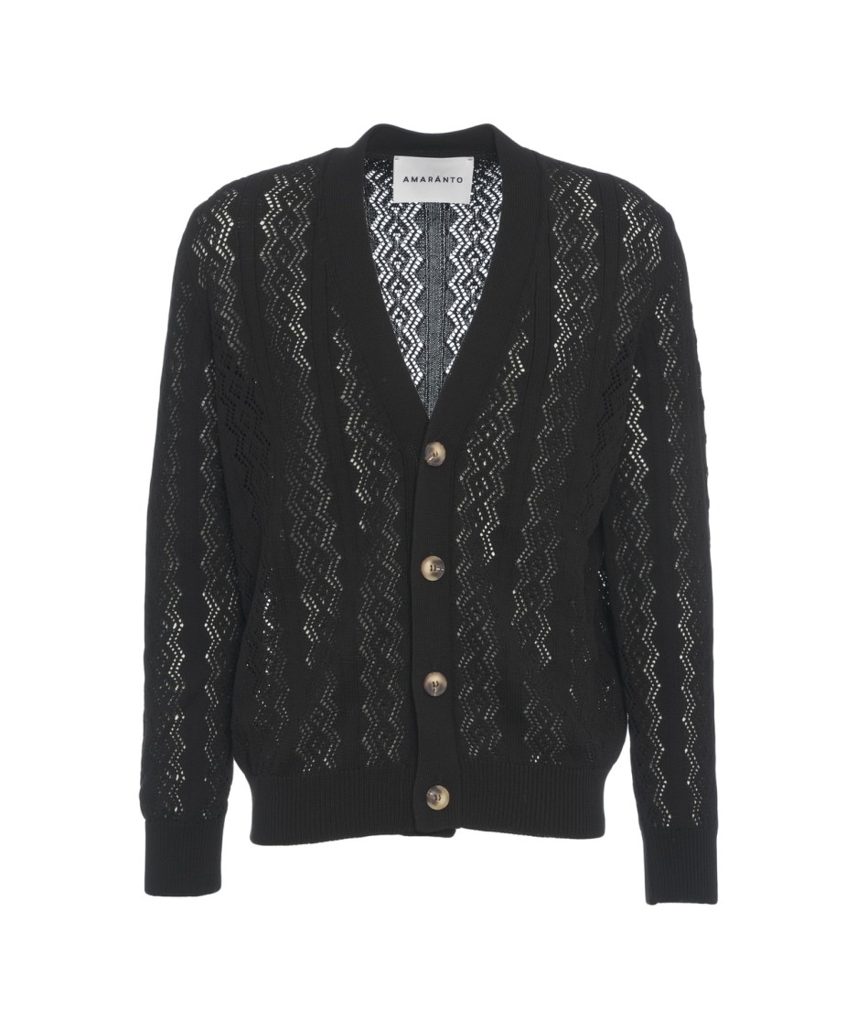 AMARANTO AMARANTO V-NECK OPEN KNIT CARDIGAN 