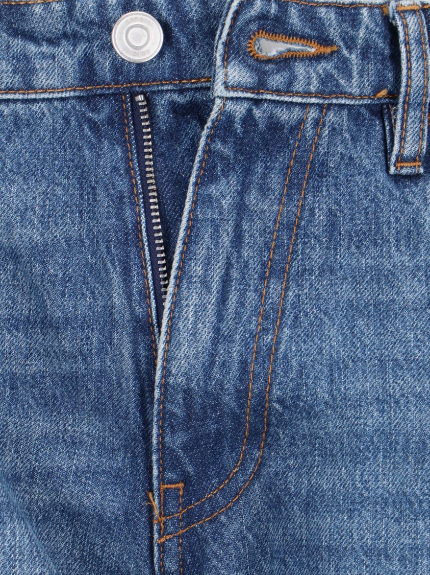 COPERNI COPERNI OPEN KNEES BOOTCUT JEANS IN BLUE DENIM