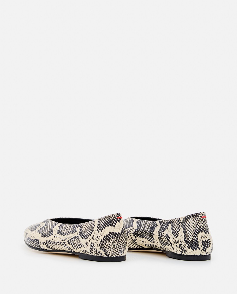 Aeyde Moa Snake Print Goat Leather Creamy Shoes In Neutrals