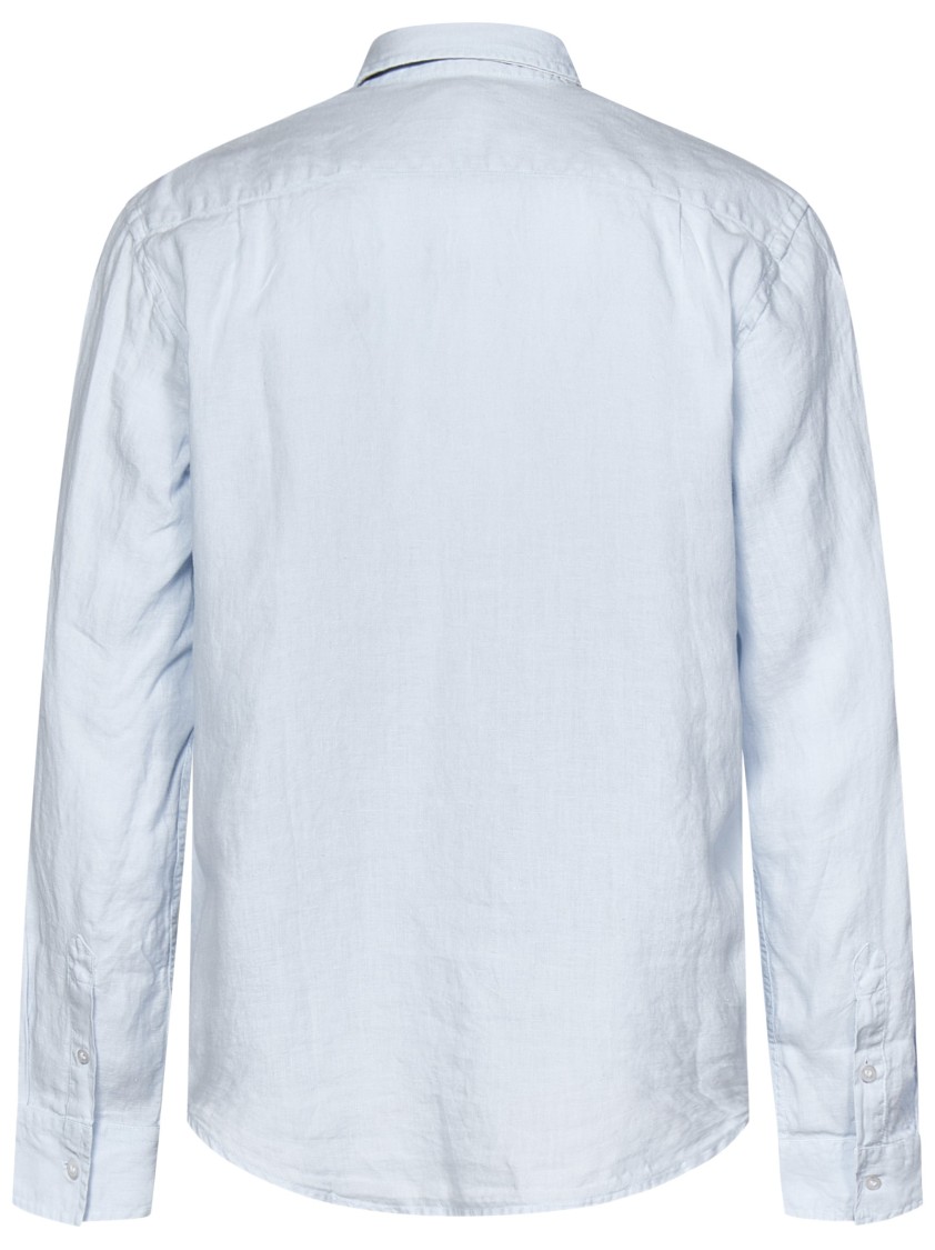 Vilebrequin Relaxed Fit Clear Blue Linen Shirt In Blue