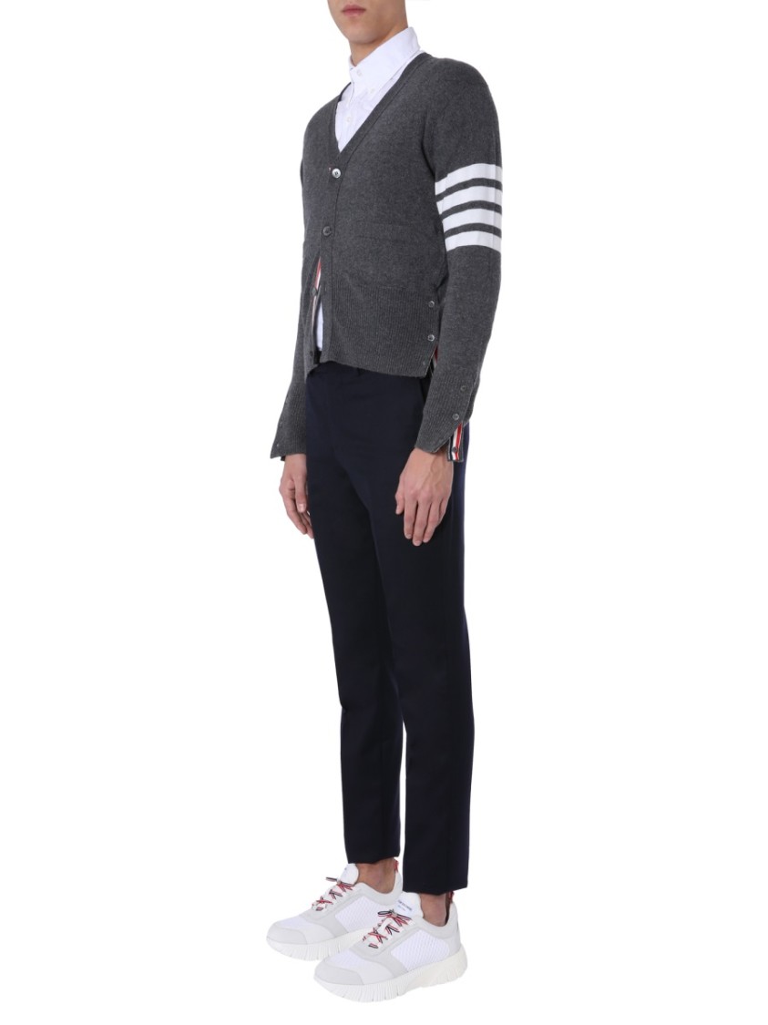 Thom Browne 4-bar Cardigan In Gray