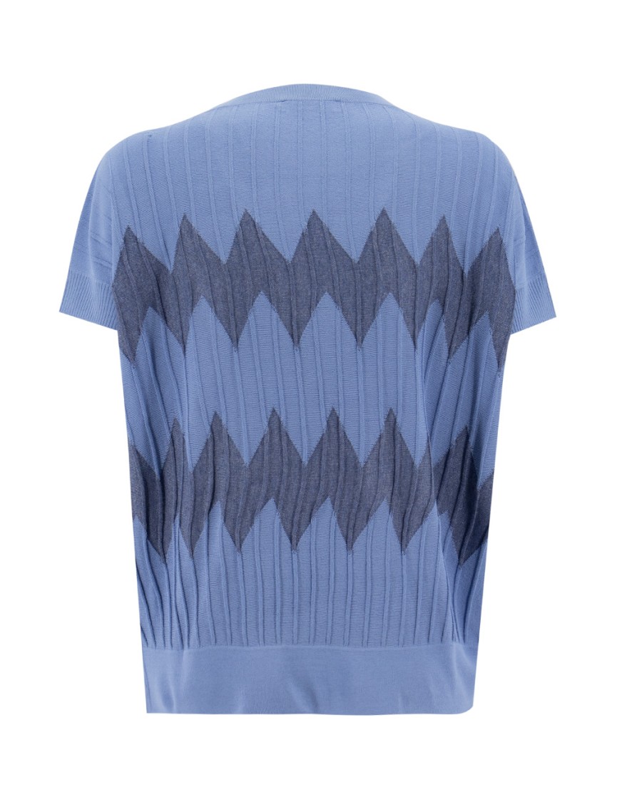 Shop Le Tricot Perugia Blue Viscose/polyester Blend Lightweight Sweater