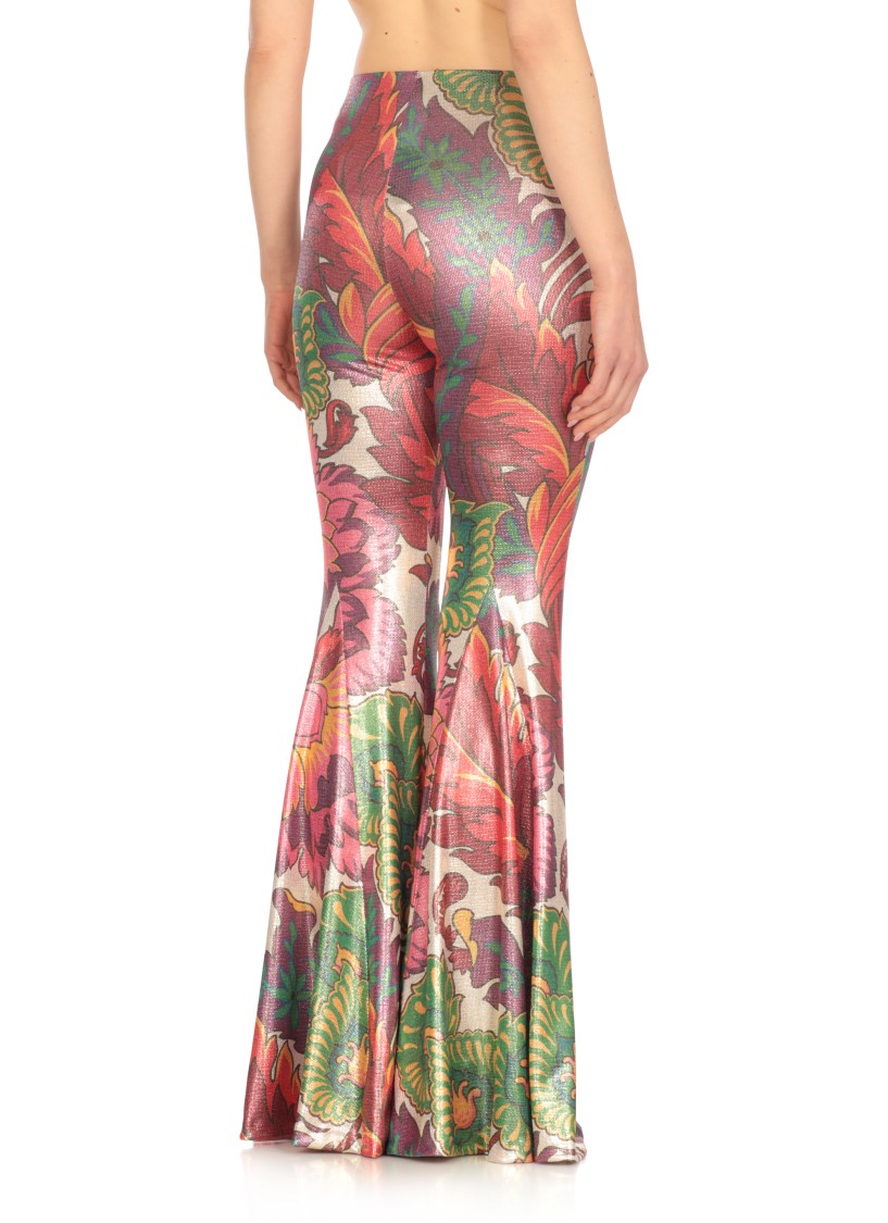 Etro Floral Print High Waist Flared Trousers