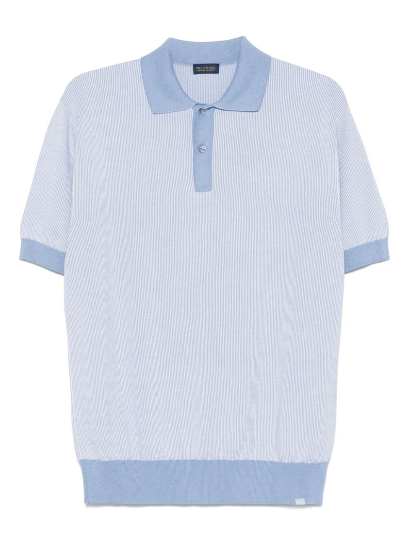 Shop Paul & Shark Baby Blue Polo With Classic Collar And Button Fastening